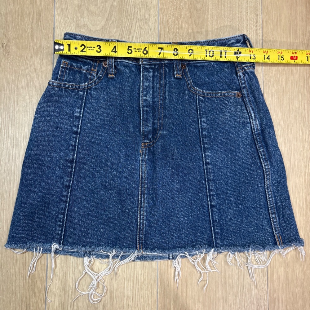 Abercrombie & Fitch Zoe Natural Rise Vintage A-Line Denim Mini Skirt Blue Sz. 00 - Picture 4 of 5